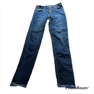 Angry rabbit high waisted skinny jeans with fringe at the bottom